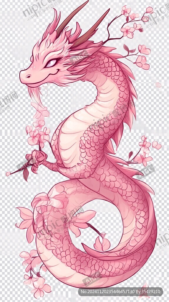 卡通古風(fēng)龍插畫