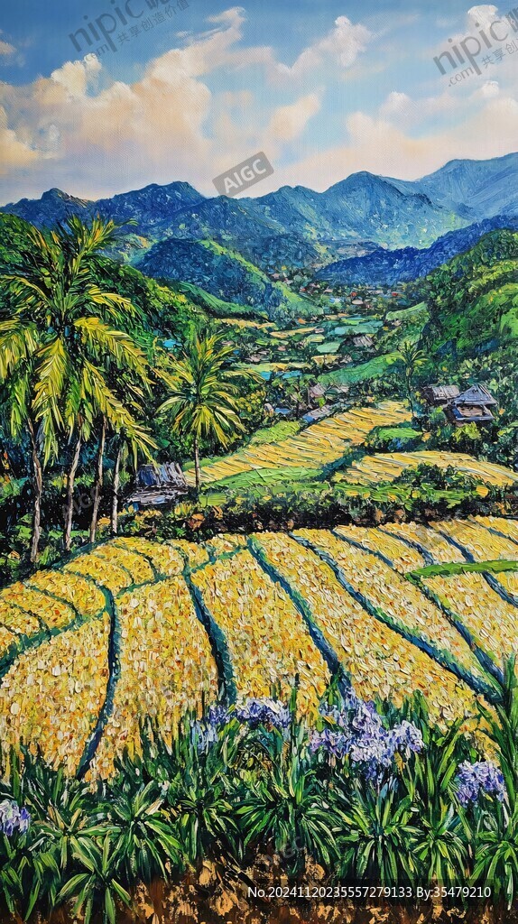 梯田油畫