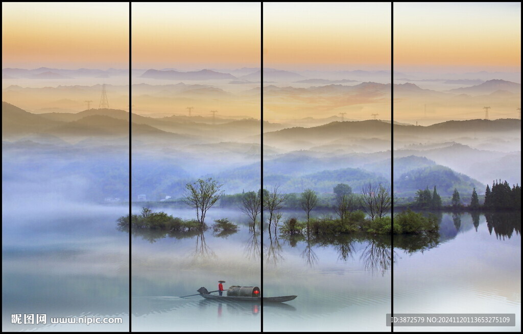 中國(guó)風(fēng)水墨意境山水風(fēng)景背景