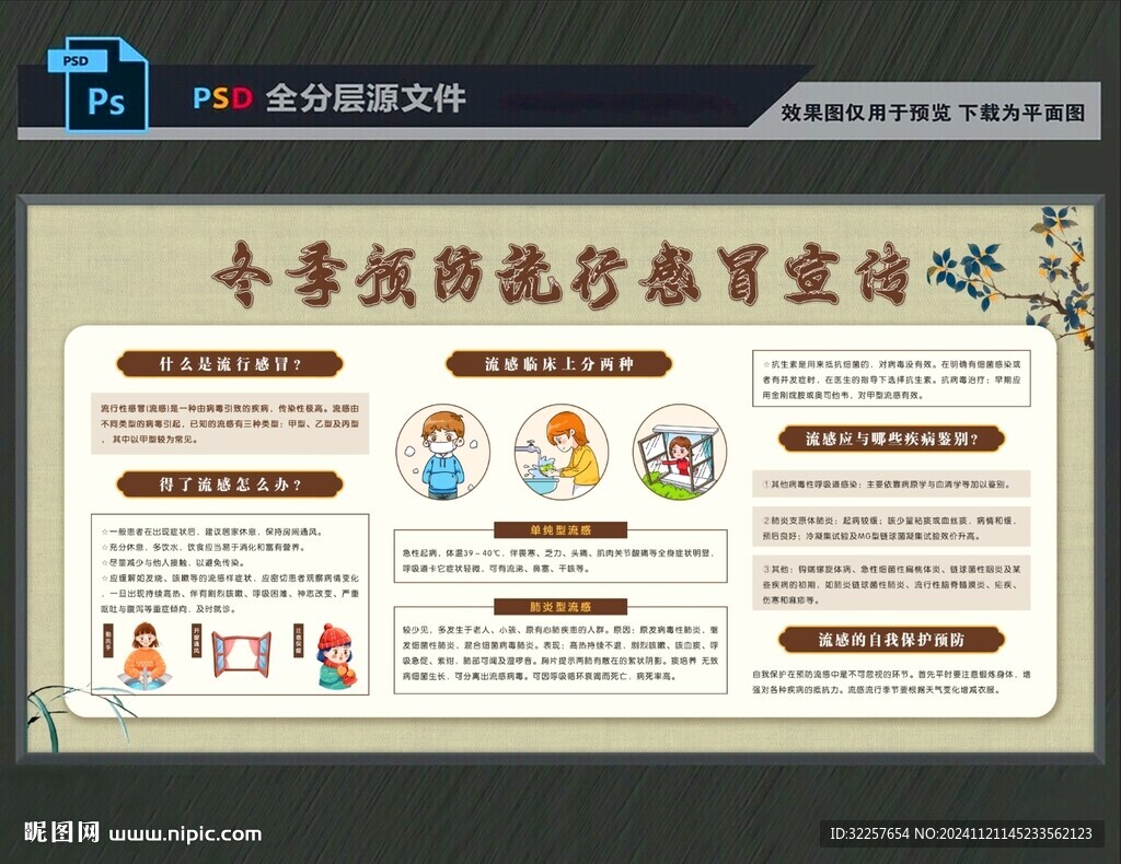 冬季健康教育展板