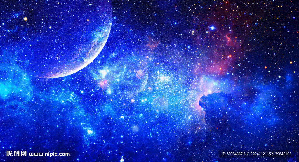 藍(lán)色宇宙星空背景圖 