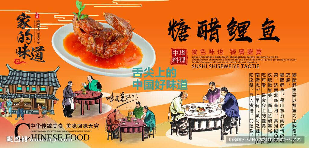 糖醋鯉魚背景墻