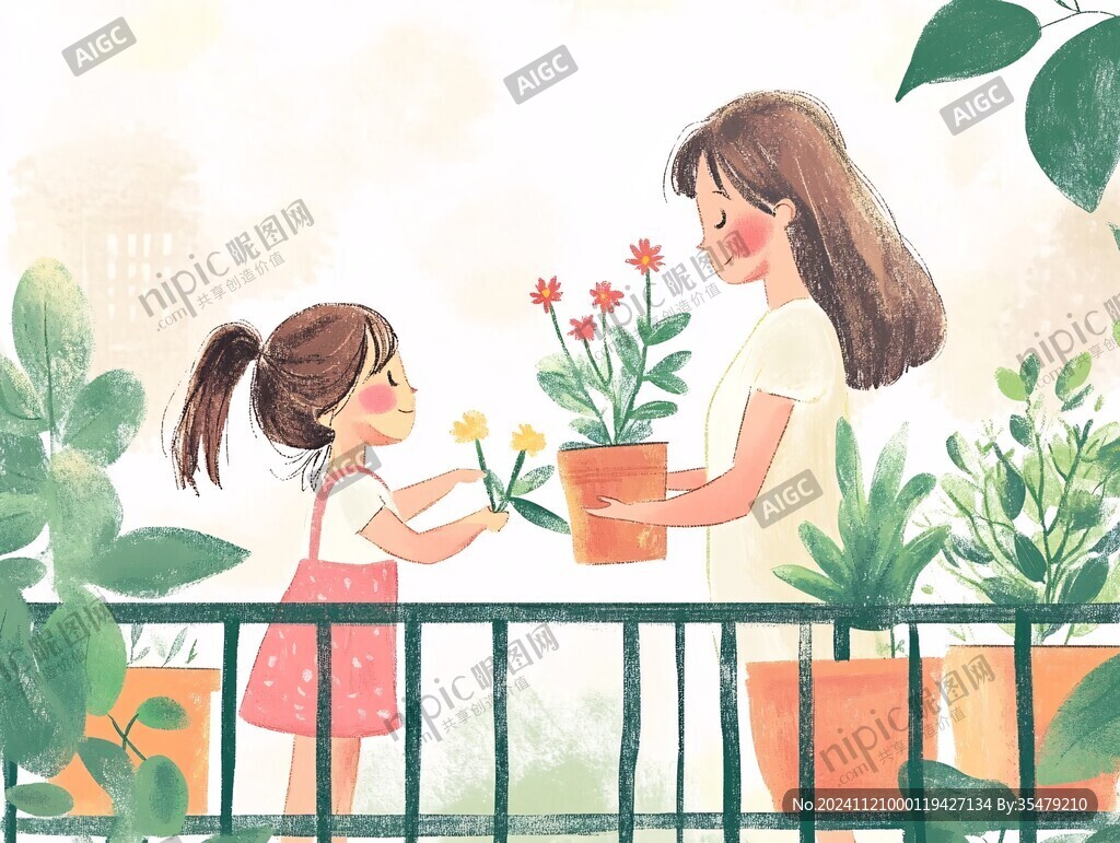 母親節(jié)兒童插畫
