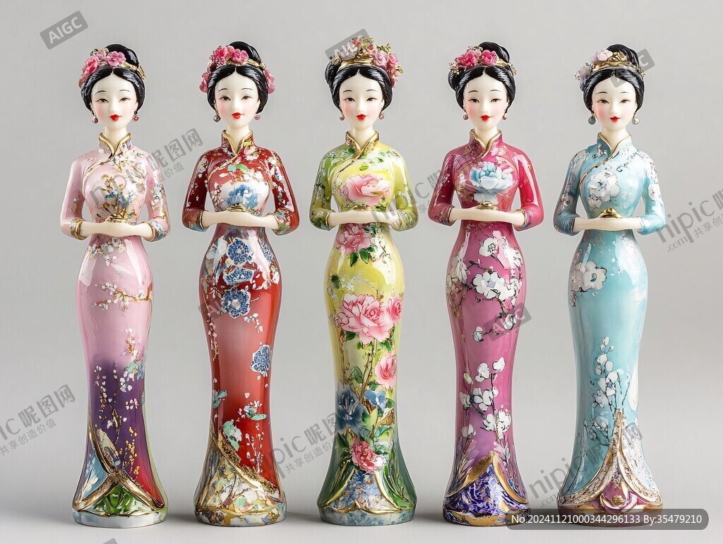 瓷器現代瓷十二金釵