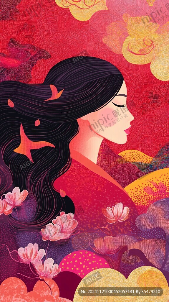 38女神節(jié)原創(chuàng)插畫(huà)