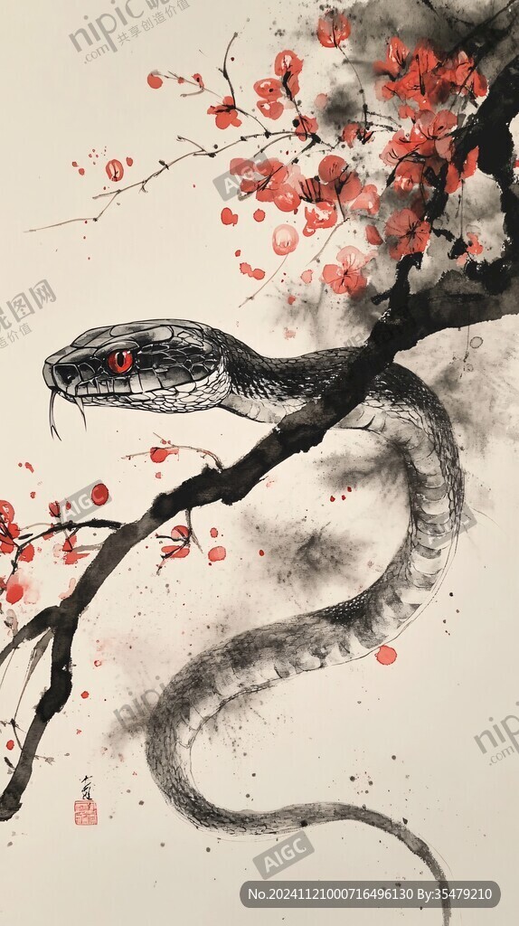 水墨蛇