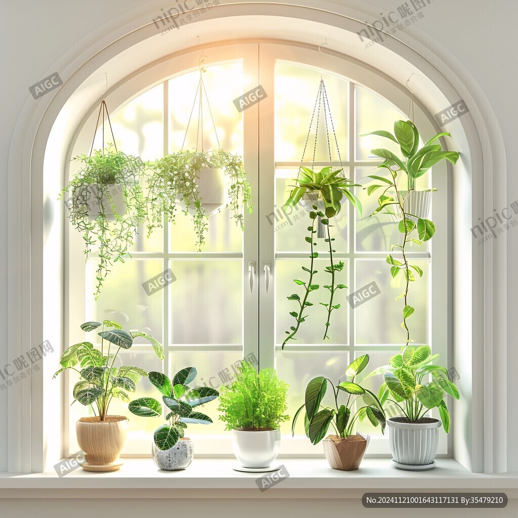 植物裝飾窗