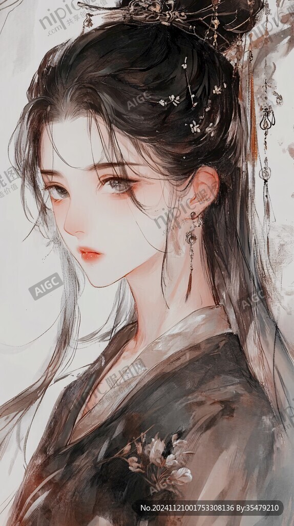 古风美女头像插画封面 古风美女头像插画封面