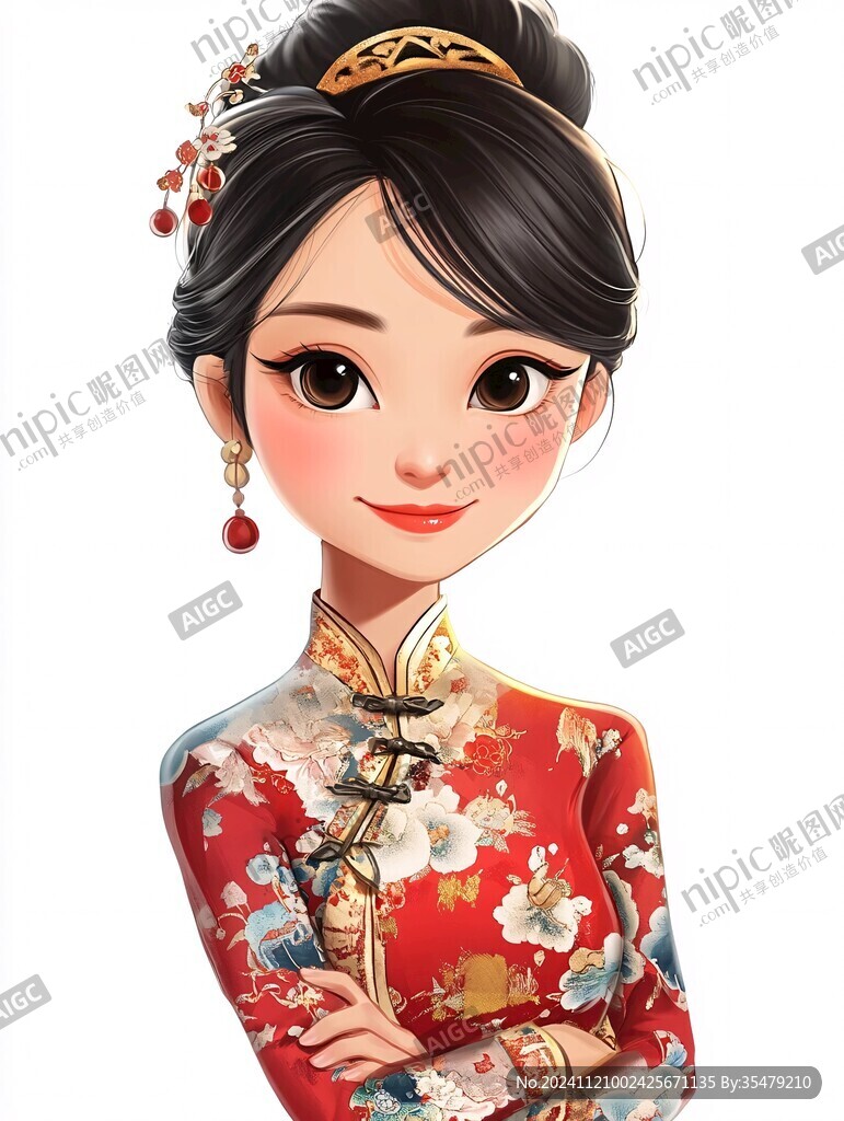 中式卡通新娘
