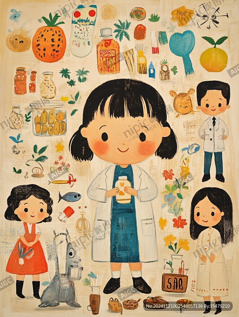 兒科醫(yī)生插畫