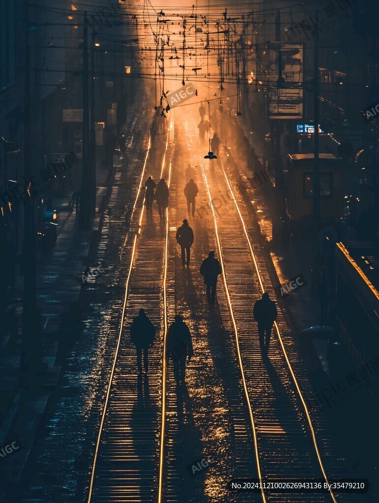 雨中火車站
