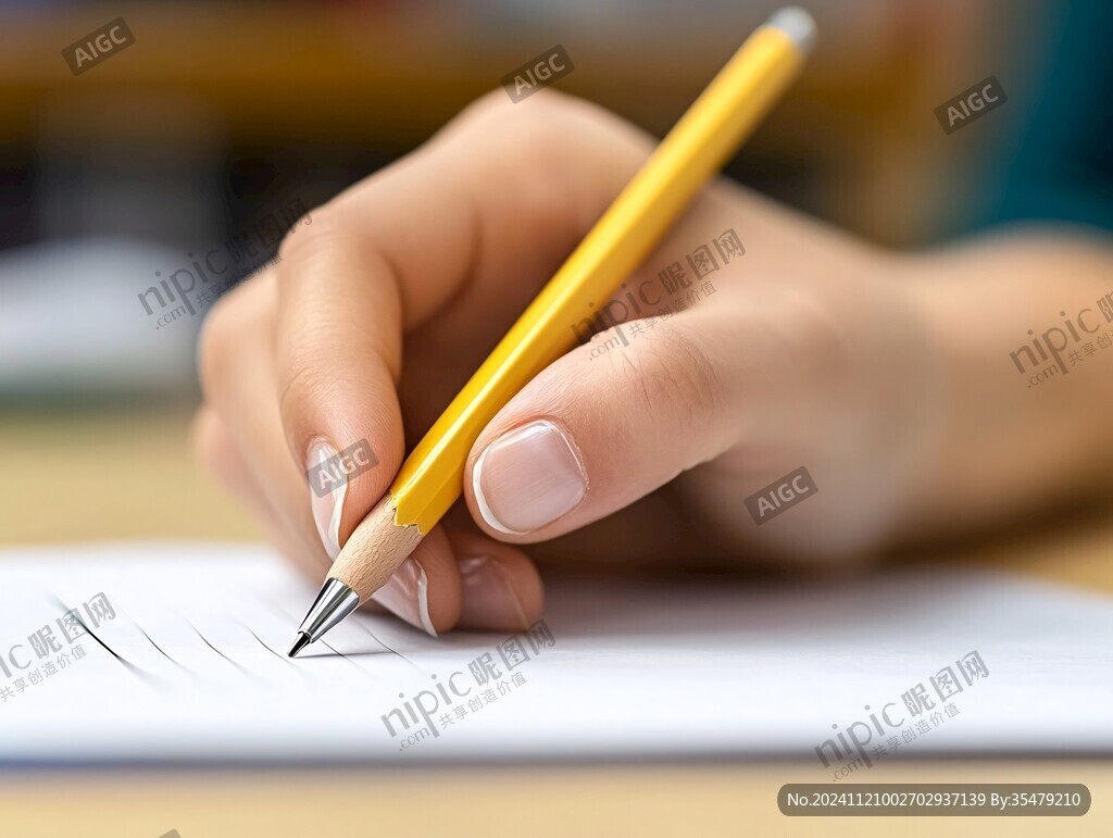 正在寫字的手