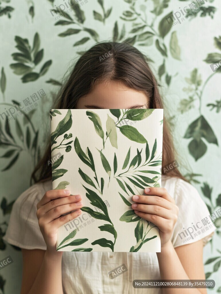 看書看畫冊(cè)的女生