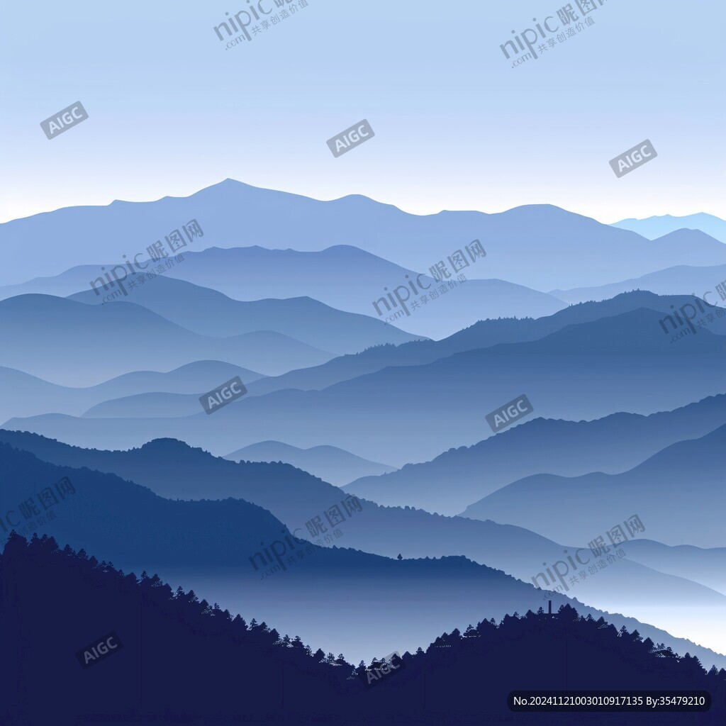 藍調遠山背景