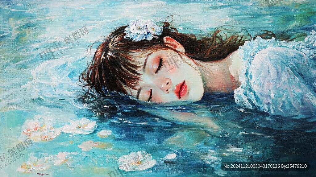 唯美人物油畫