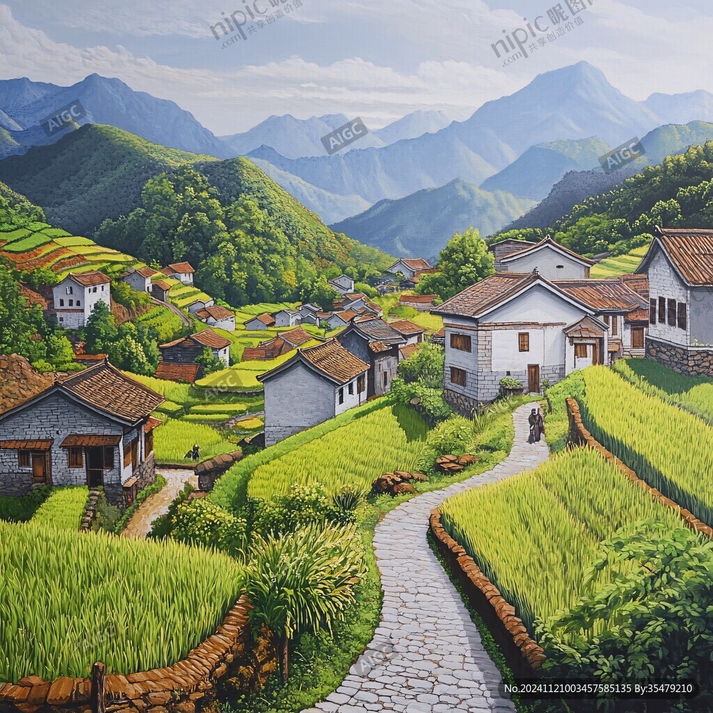 南方鄉(xiāng)村油畫