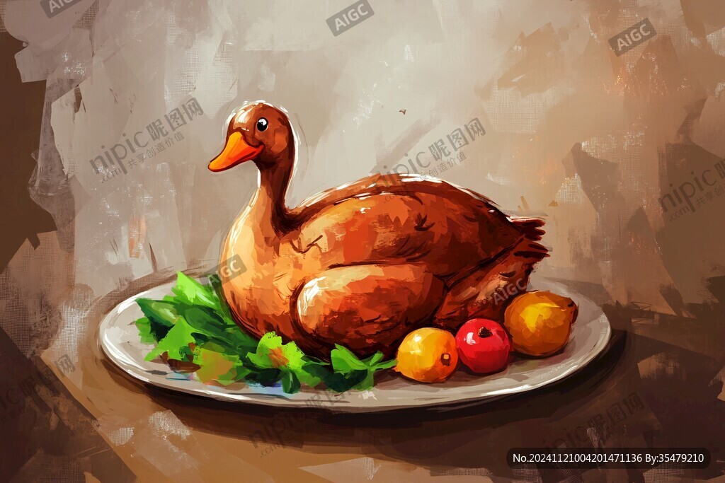 鴨肉插畫