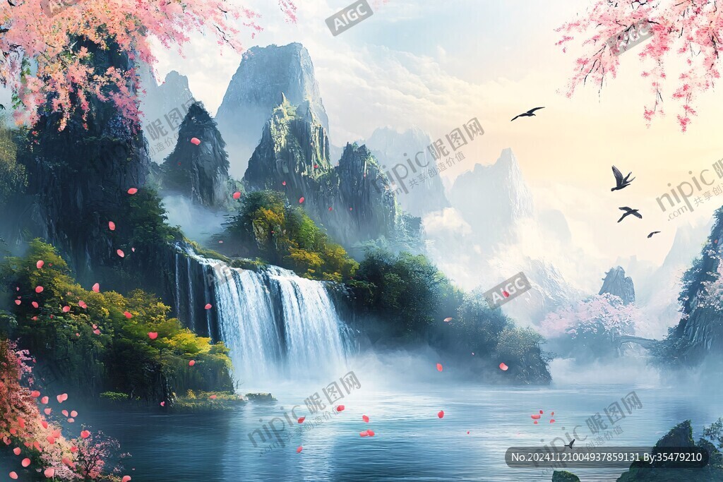 山水畫(huà)合成圖