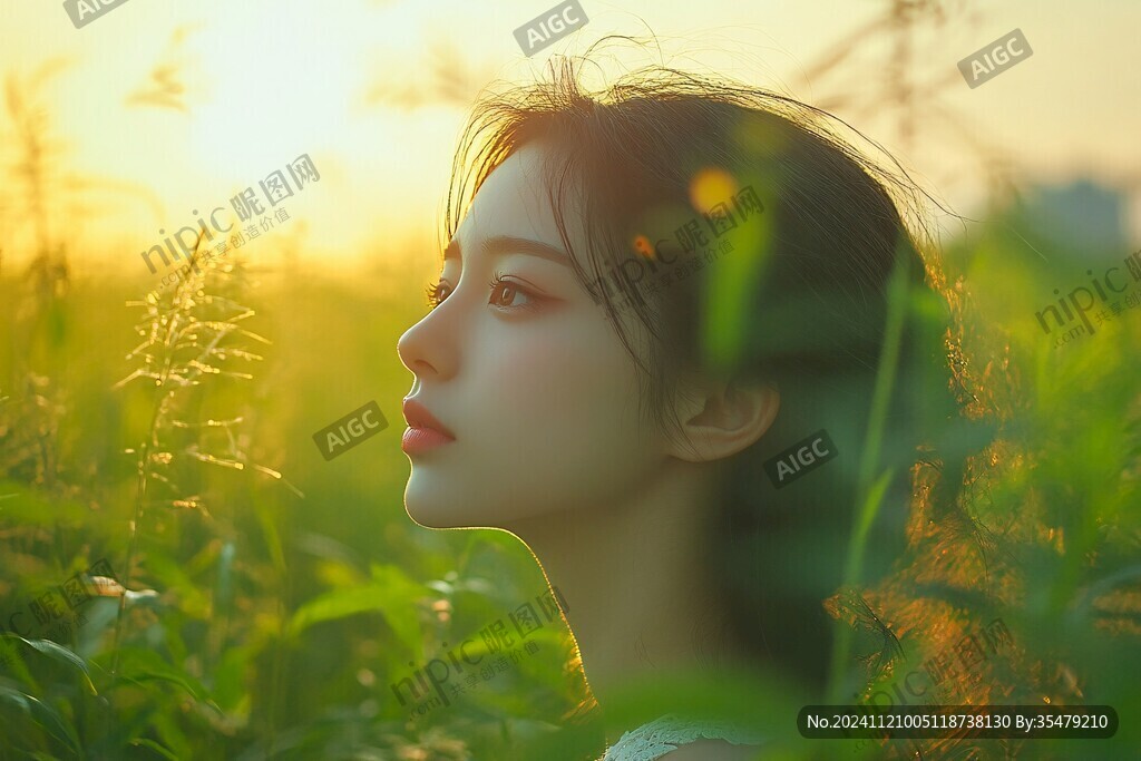 黃昏下的少女