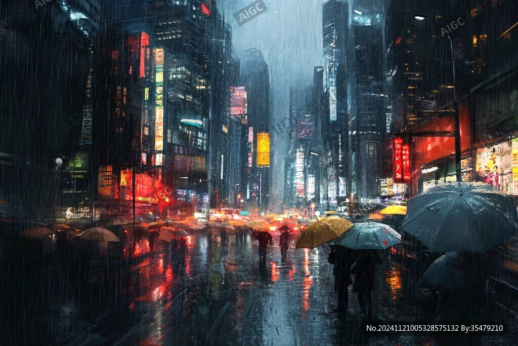 都市雨景