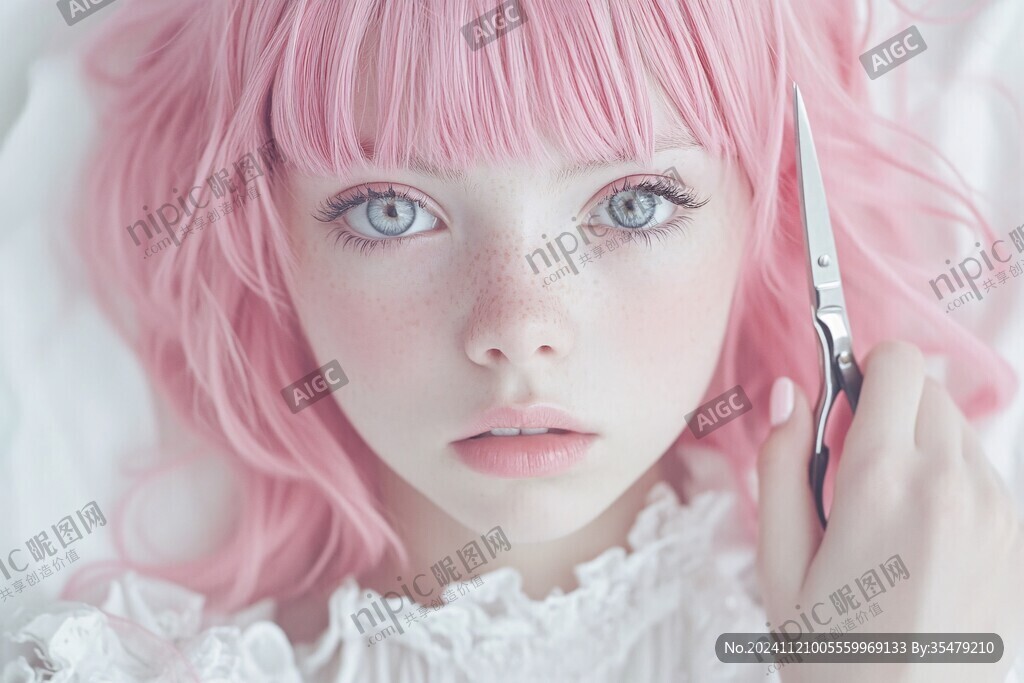 粉色頭發少女