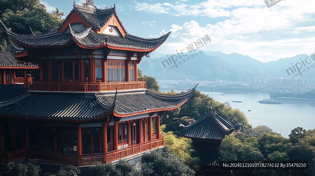 古風建筑物亭臺樓閣