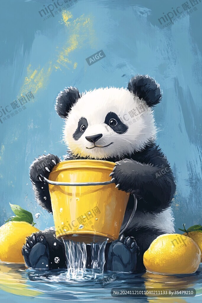 喝茶的熊貓