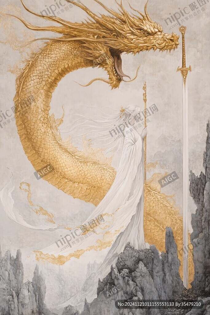 古代四神之一白龍
