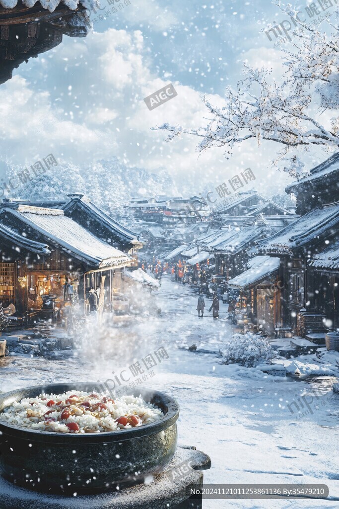 雪景古風插畫