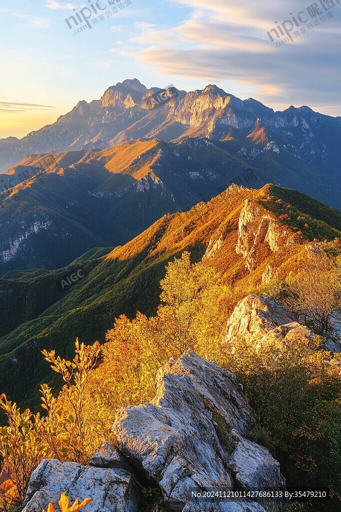 遠山群山美景山峰自然