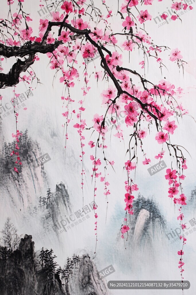 桃花壁紙壁畫