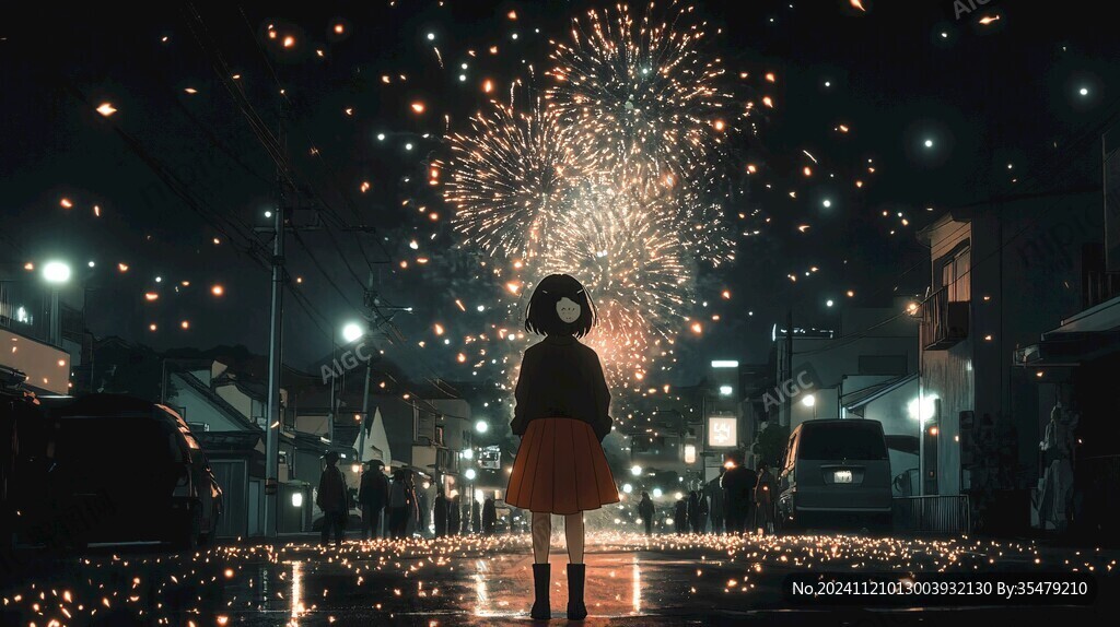 放煙花的少女
