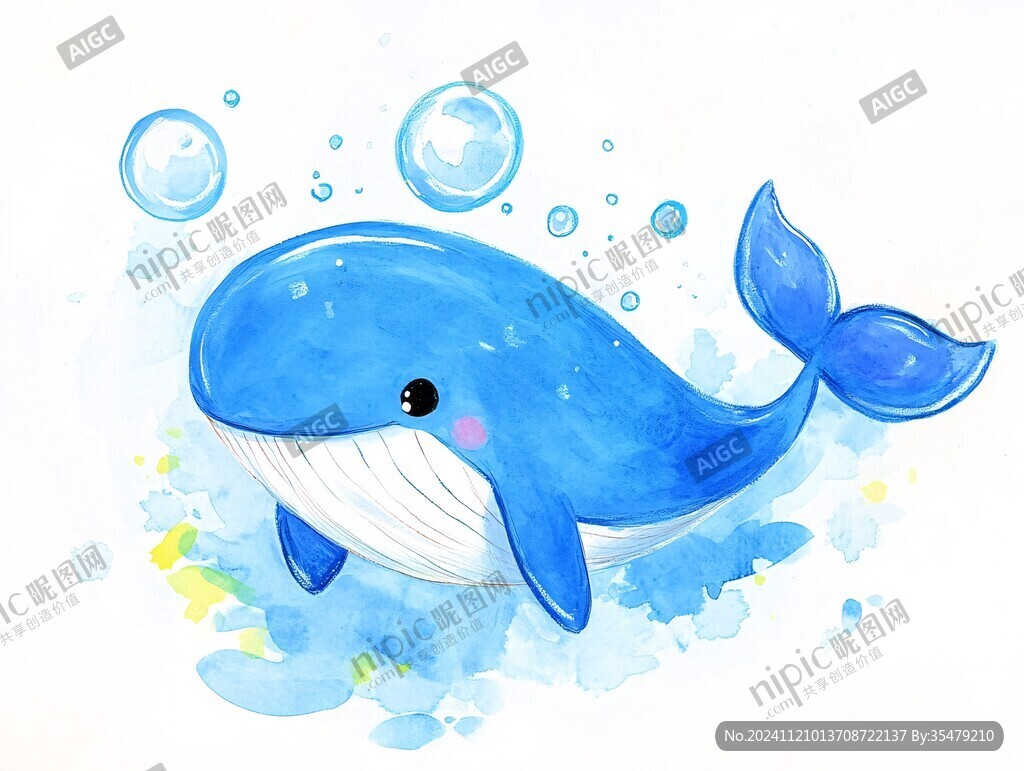鯨魚海豚插畫
