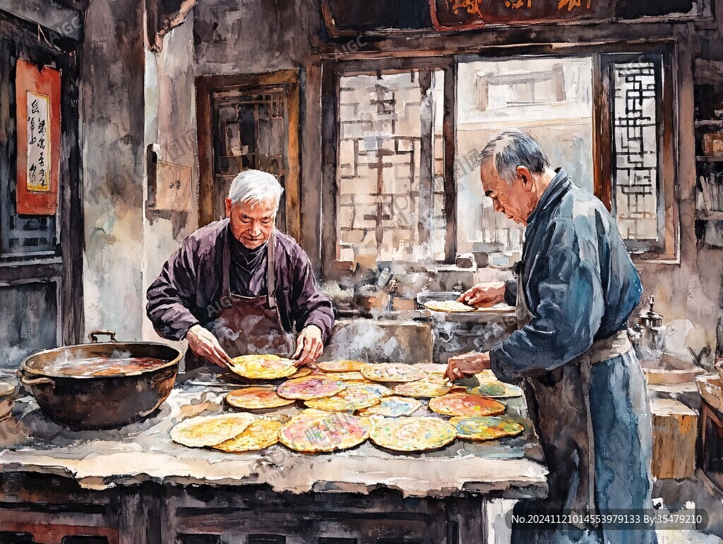 農(nóng)家攤煎餅場景