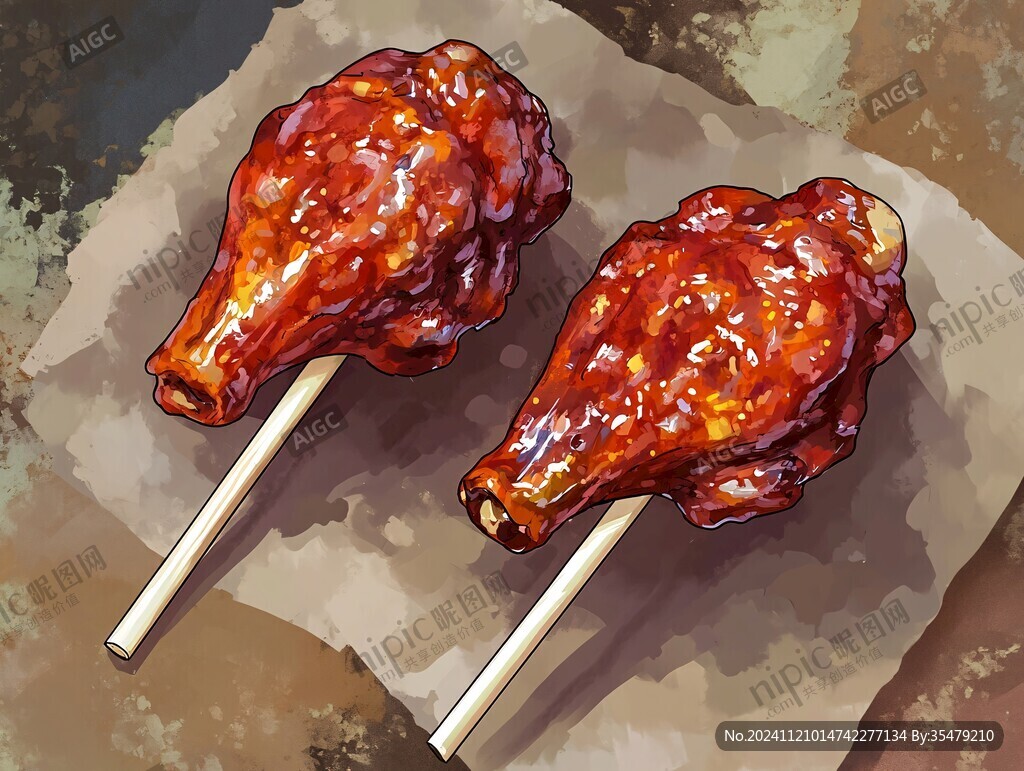 糖醋雞架插畫