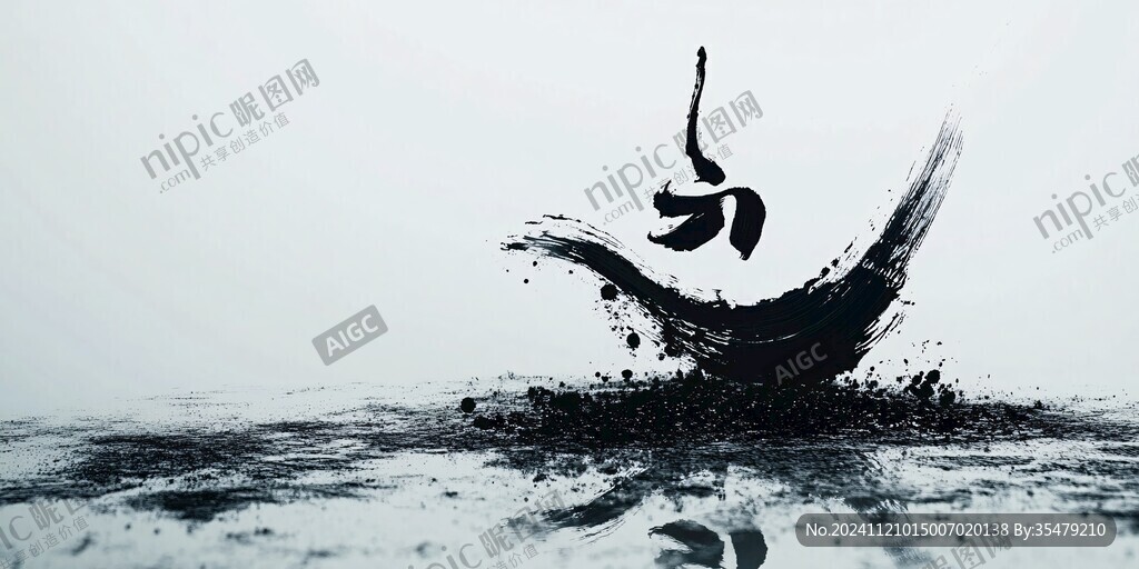 水中墨舞禪意水墨