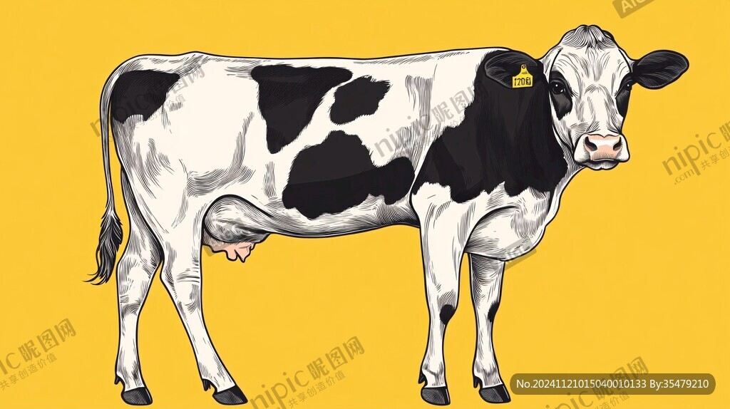 奶牛插畫設(shè)計