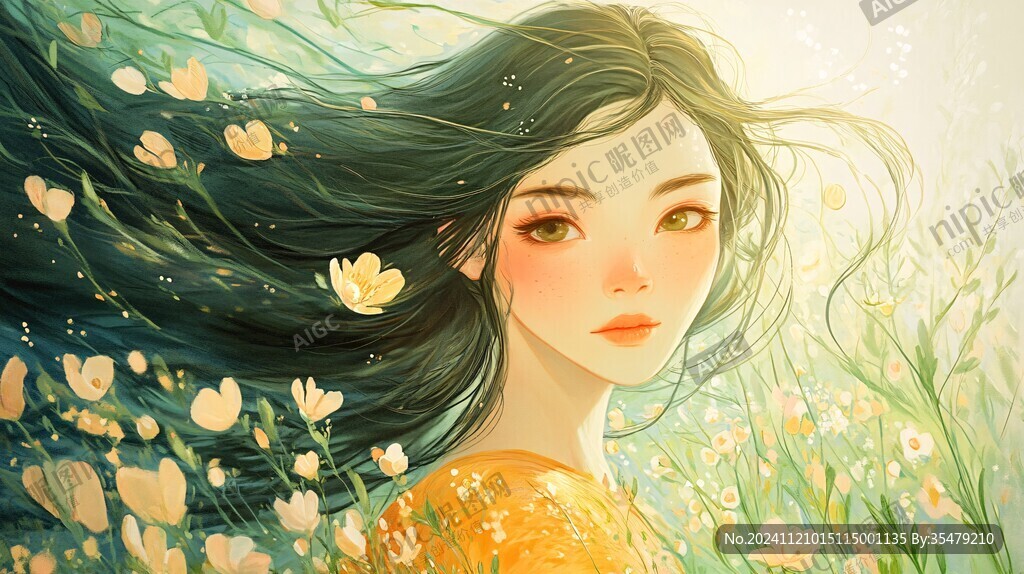 青春風(fēng)少女插畫(huà)