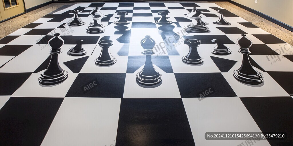 黑白棋盤格地板
