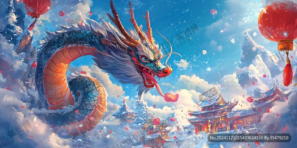 龍年橫版插畫