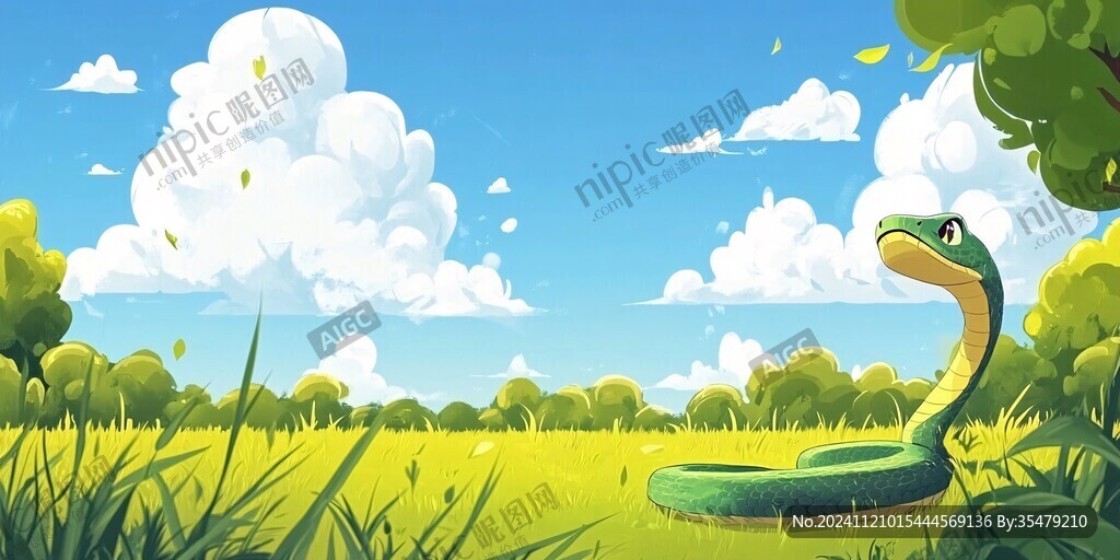 蛇年夏季插畫