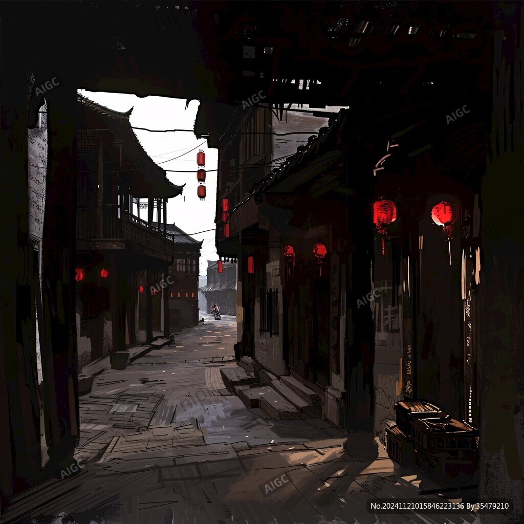 寫實古鎮(zhèn)插畫