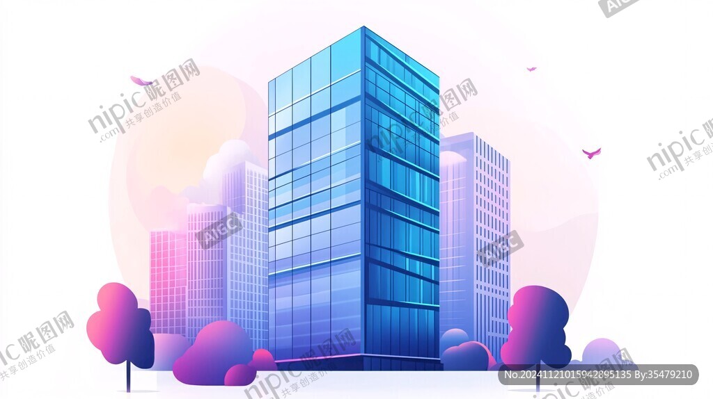 建筑扁平插畫