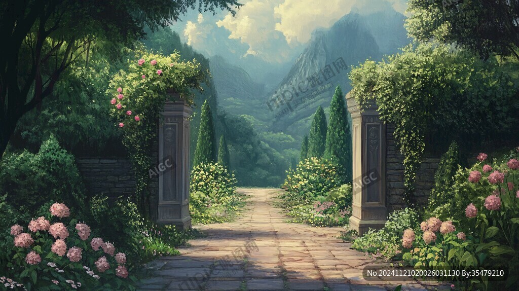 唯美薔薇花小路