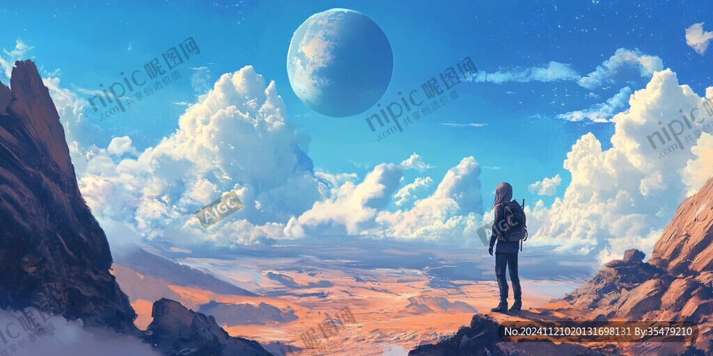外星球幻想場景插畫