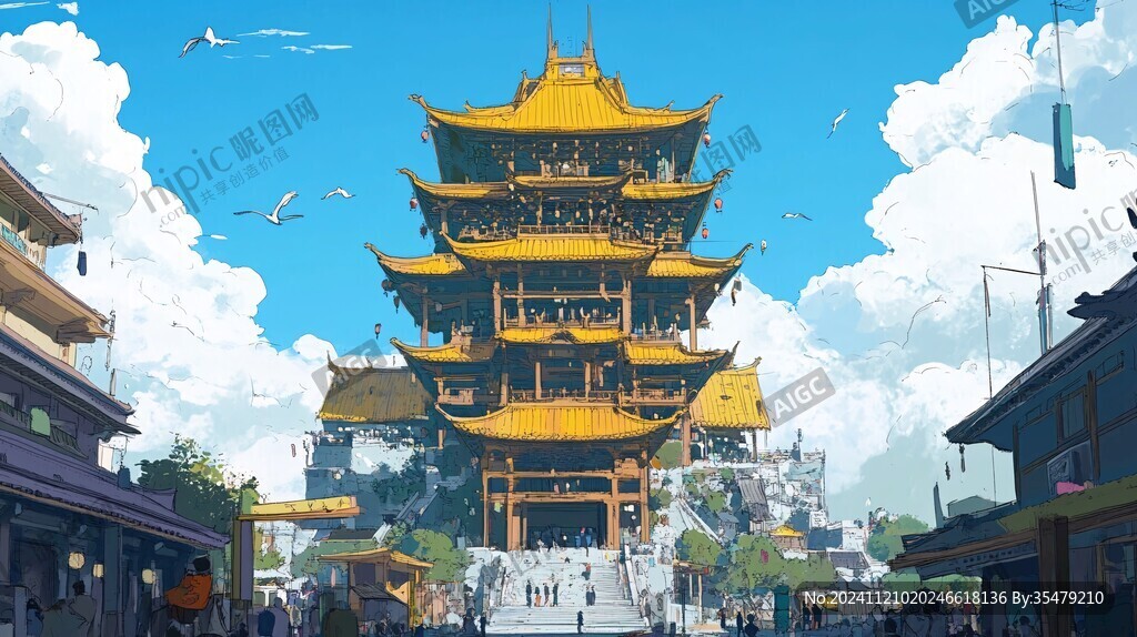 九天樓插畫