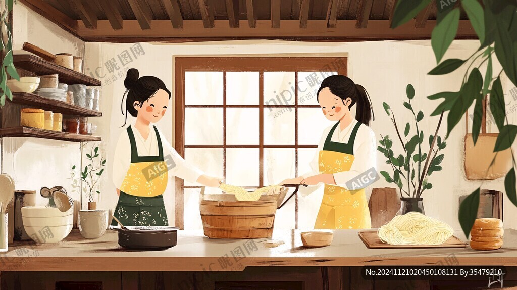 粉條制作插畫