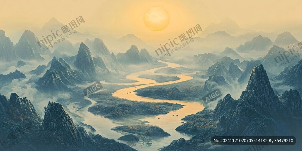 長江流域插畫