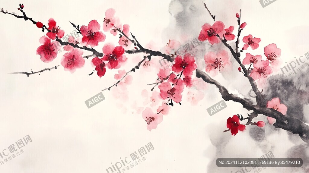 梅花意境畫