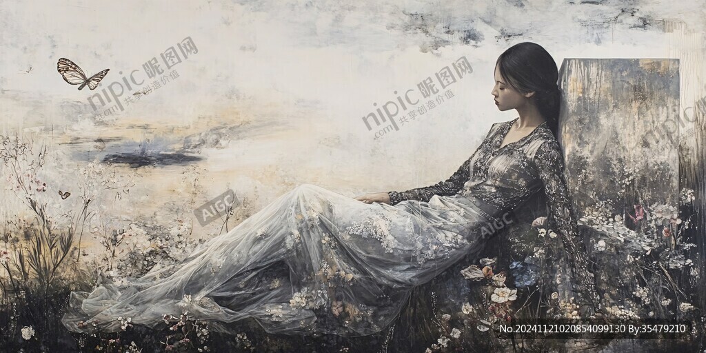 唯美人物油畫